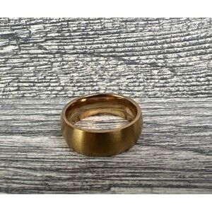 Titanium Wide Band Ring Size 10 Unisex Minimalist Copper Tone